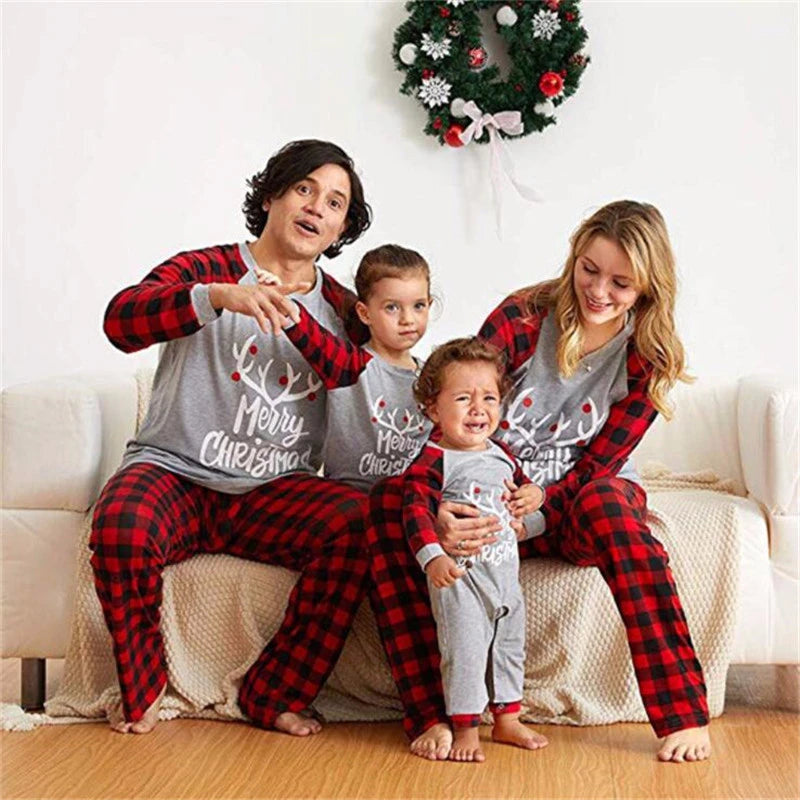 Red / Grey Family Christmas Pyjamas - Home Items Direct