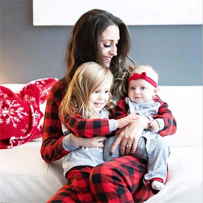 Red / Grey Family Christmas Pyjamas - Home Items Direct