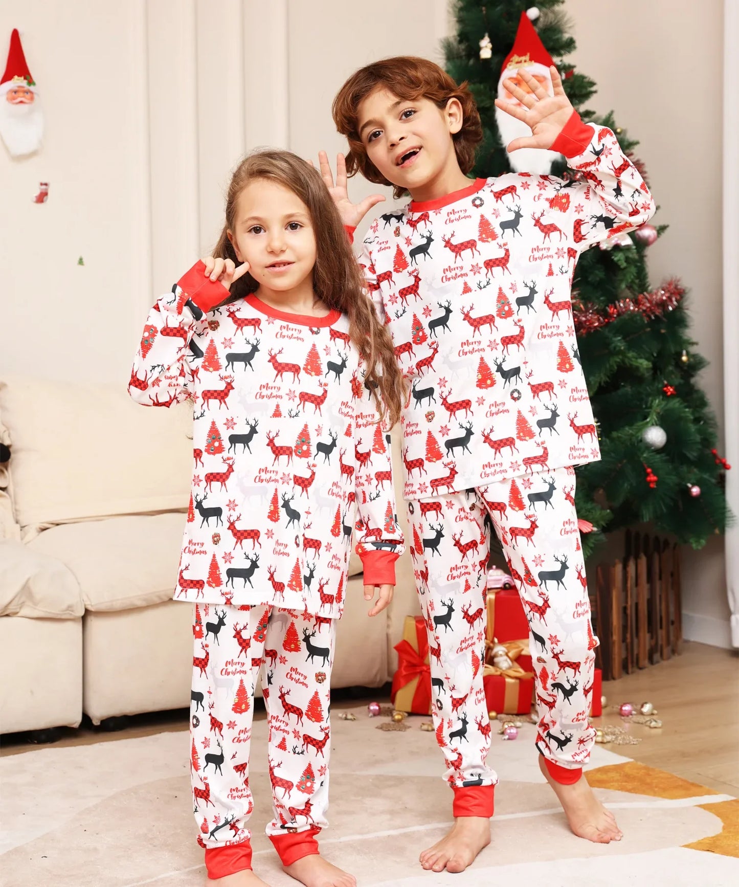 Christmas Pattern Family Pyjamas - Home Items Direct