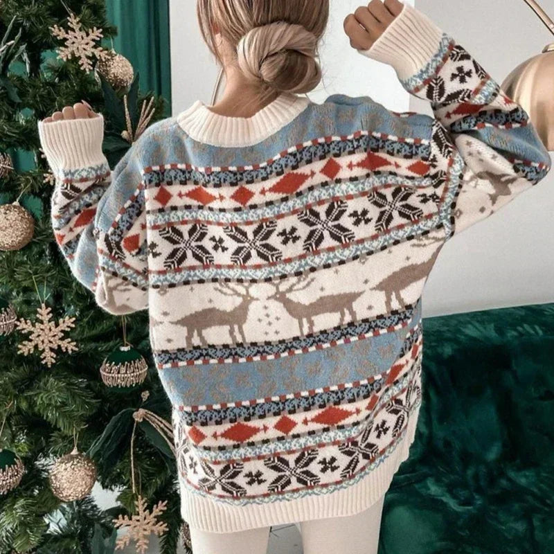 Ladies Retro Style Christmas Jumper - Home Items Direct
