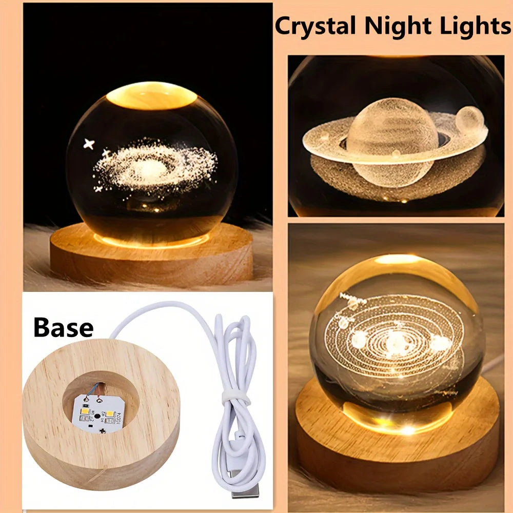 3D Christmas Galaxy Crystal Ball Light - Home Items Direct