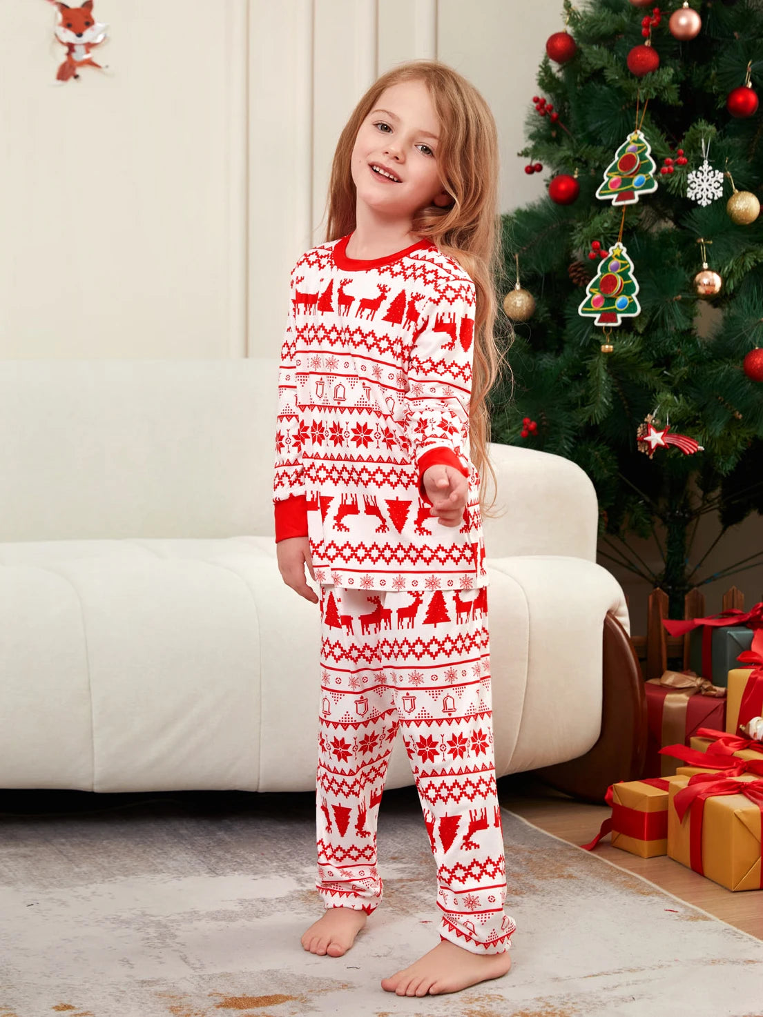 Red / White Family Christmas Pyjamas - Home Items Direct
