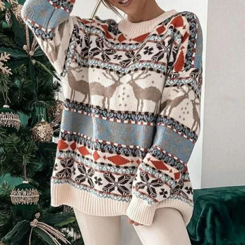 Ladies Retro Style Christmas Jumper - Home Items Direct