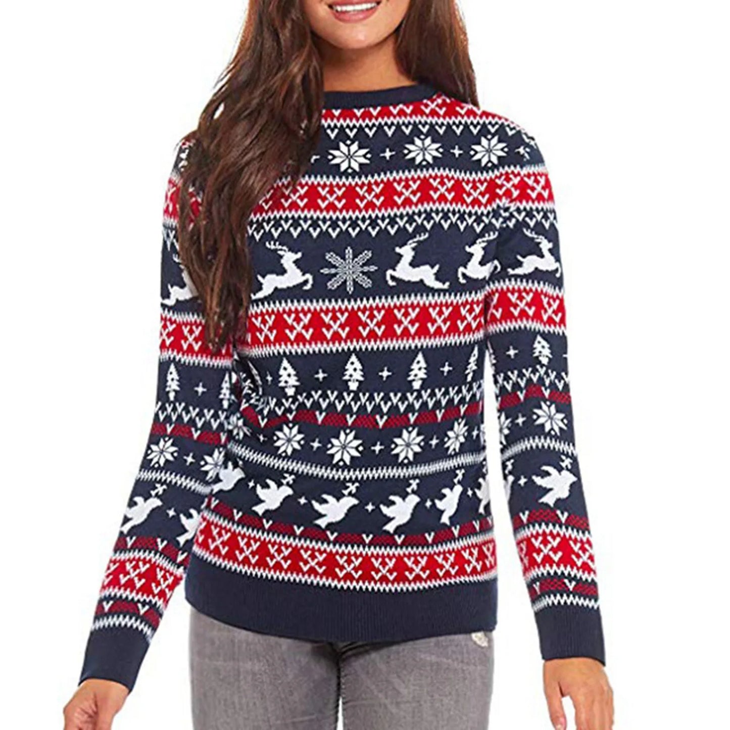 Ladies Christmas Loose Jumper - Home Items Direct