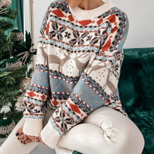 Ladies Retro Style Christmas Jumper - Home Items Direct