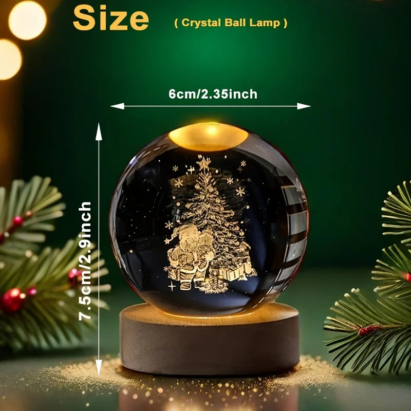 3D Christmas Galaxy Crystal Ball Light - Home Items Direct