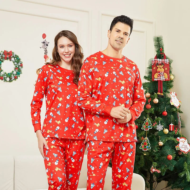 Red Pattern Family Christmas Pyjamas - Home Items Direct