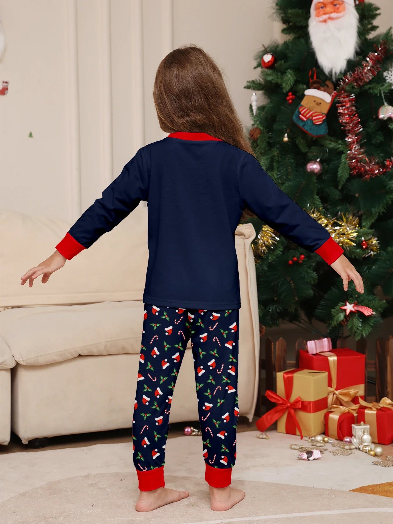 Navy Merry Christmas Family Pyjamas - Home Items Direct