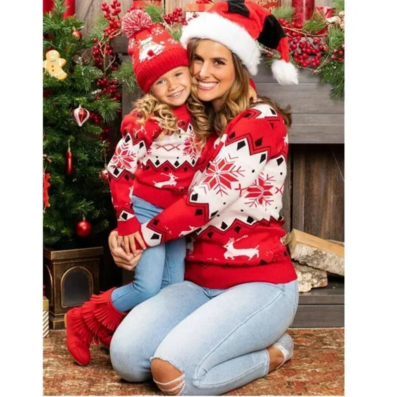 Ladies Red / White Christmas Jumper - Home Items Direct
