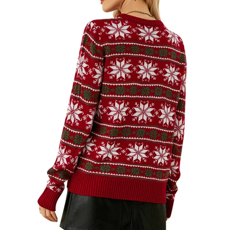 Ladies Jacquard Snowflake Jumper - Home Items Direct
