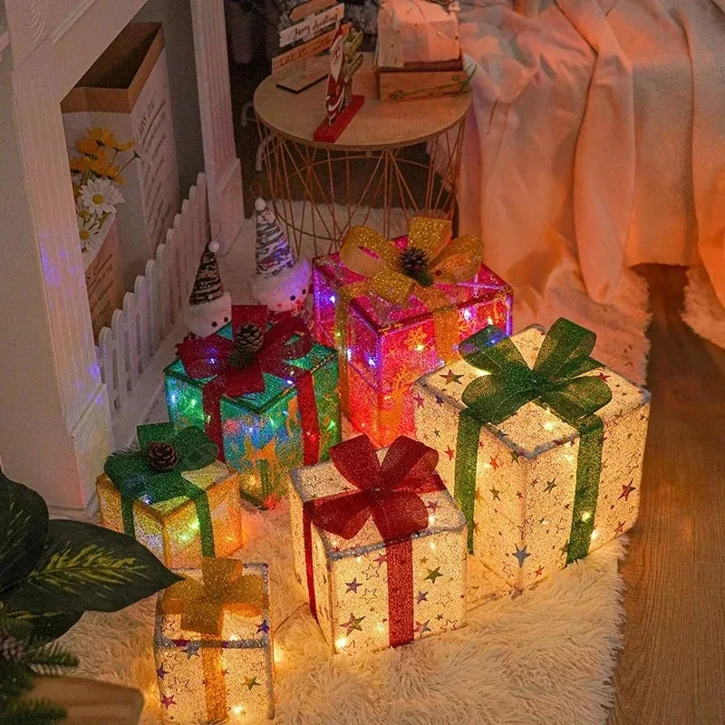 3 LED Christmas Gift Box's - Home Items Direct