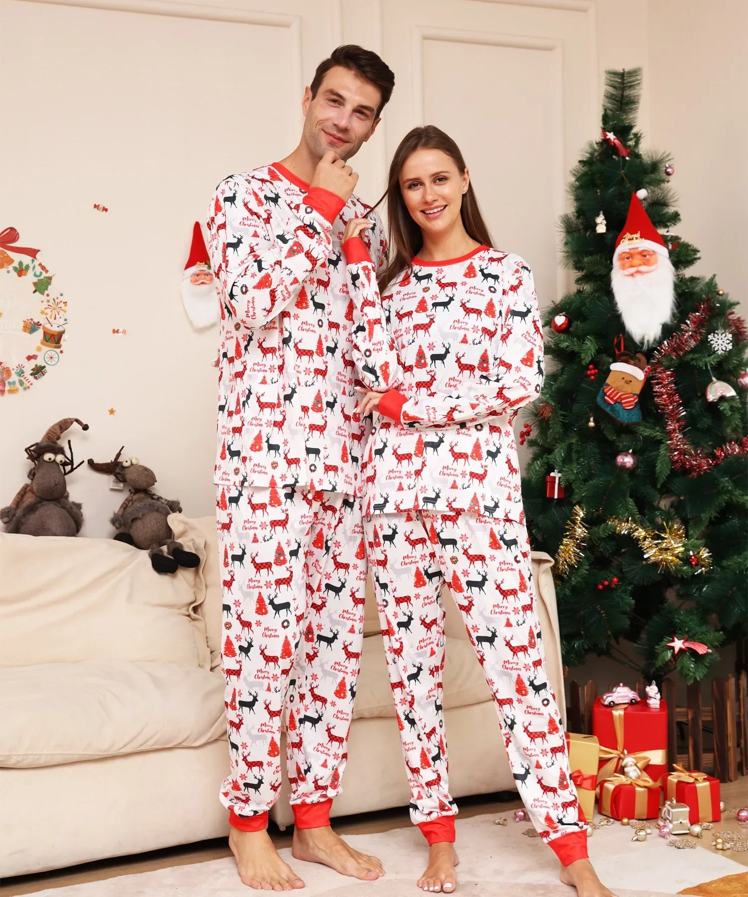 Christmas Pattern Family Pyjamas - Home Items Direct
