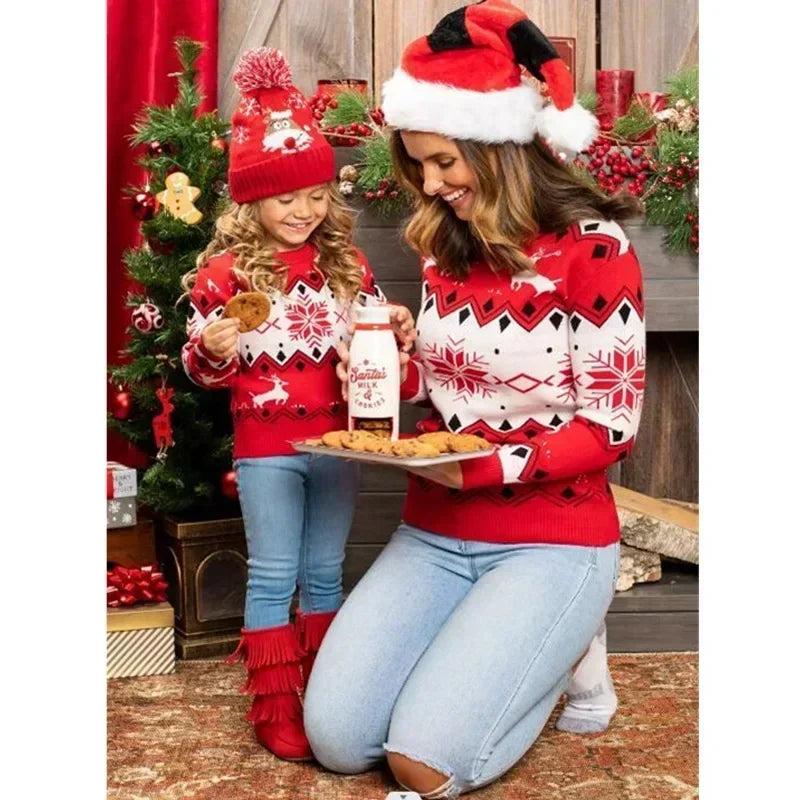 Ladies Red / White Christmas Jumper - Home Items Direct