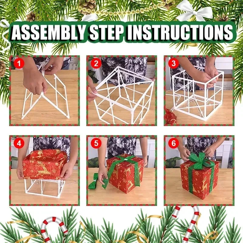 3 LED Christmas Gift Box's - Home Items Direct