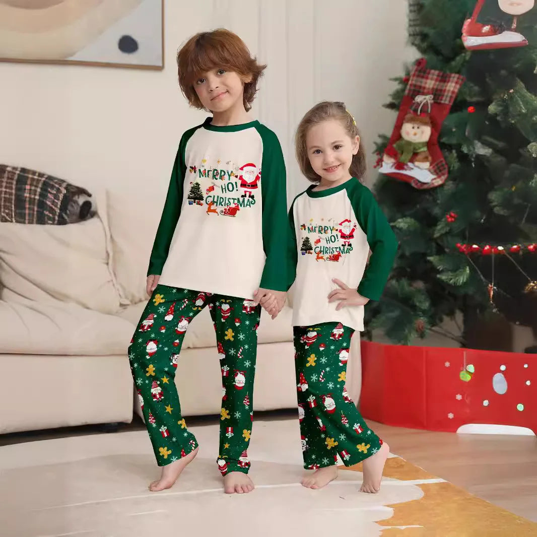 Green / White Family Christmas Pyjamas - Home Items Direct