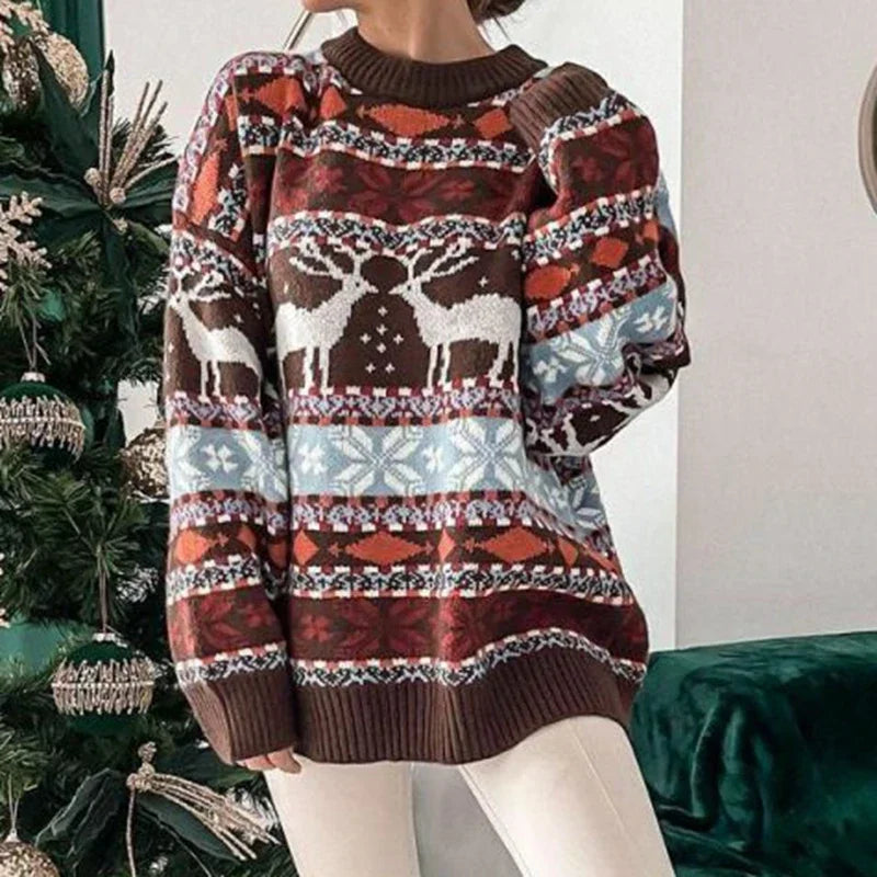 Ladies Retro Style Christmas Jumper - Home Items Direct