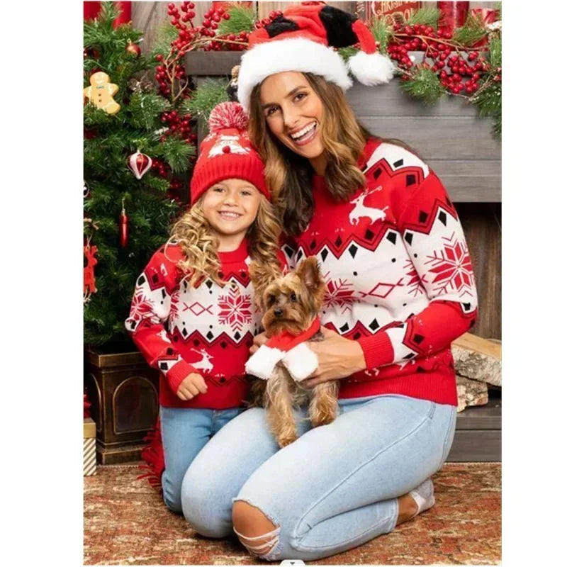 Ladies Red / White Christmas Jumper - Home Items Direct