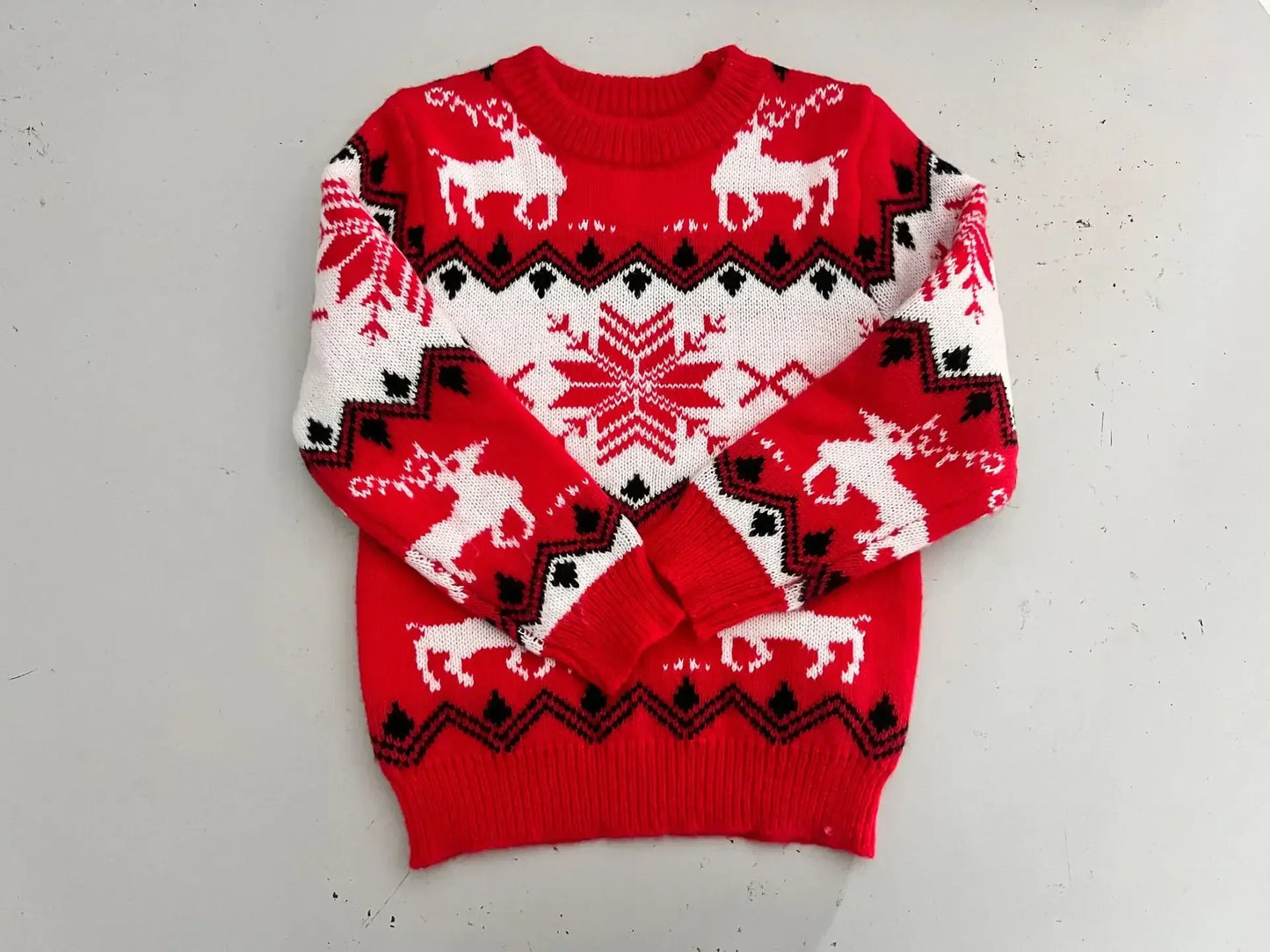 Ladies Red / White Christmas Jumper - Home Items Direct
