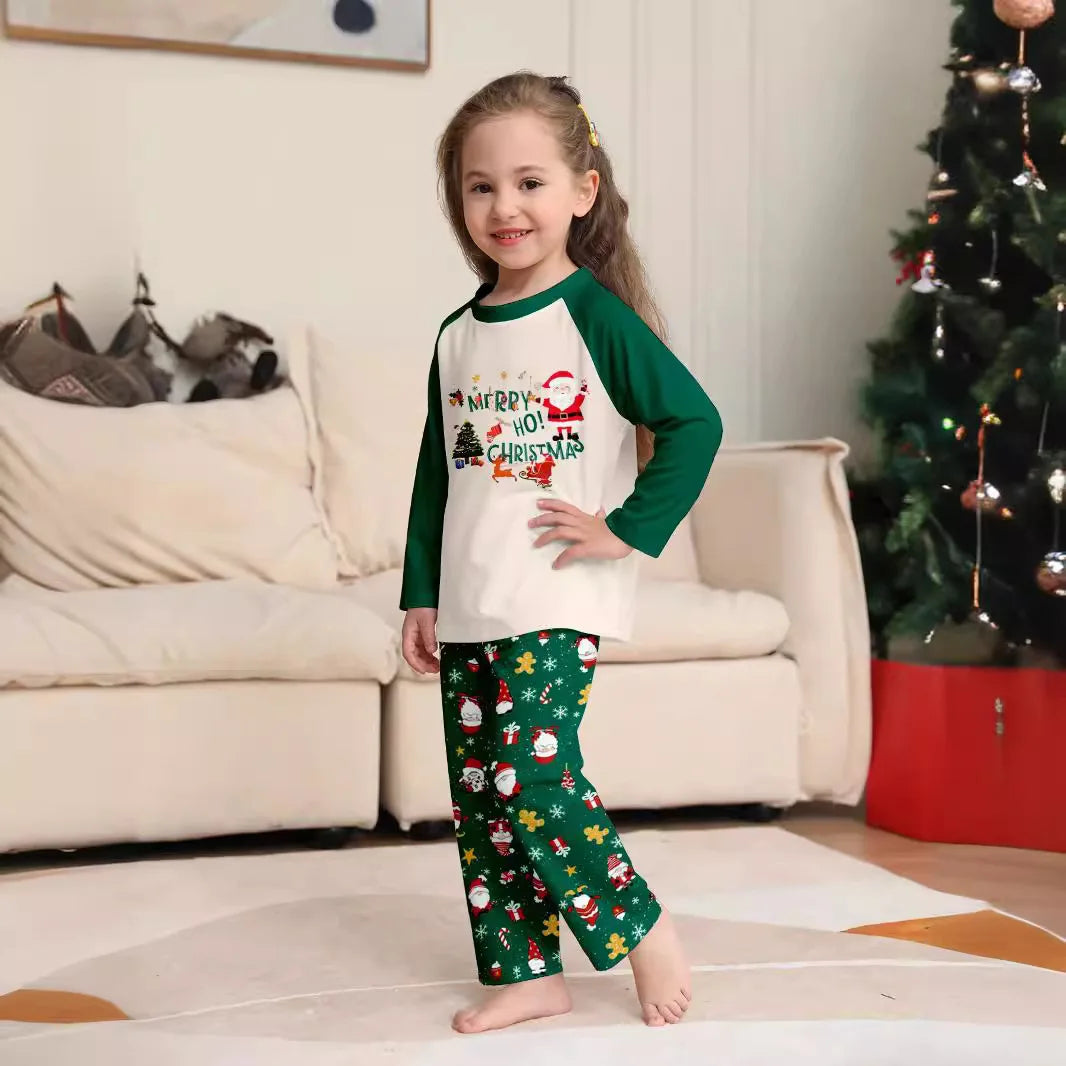 Green / White Family Christmas Pyjamas - Home Items Direct