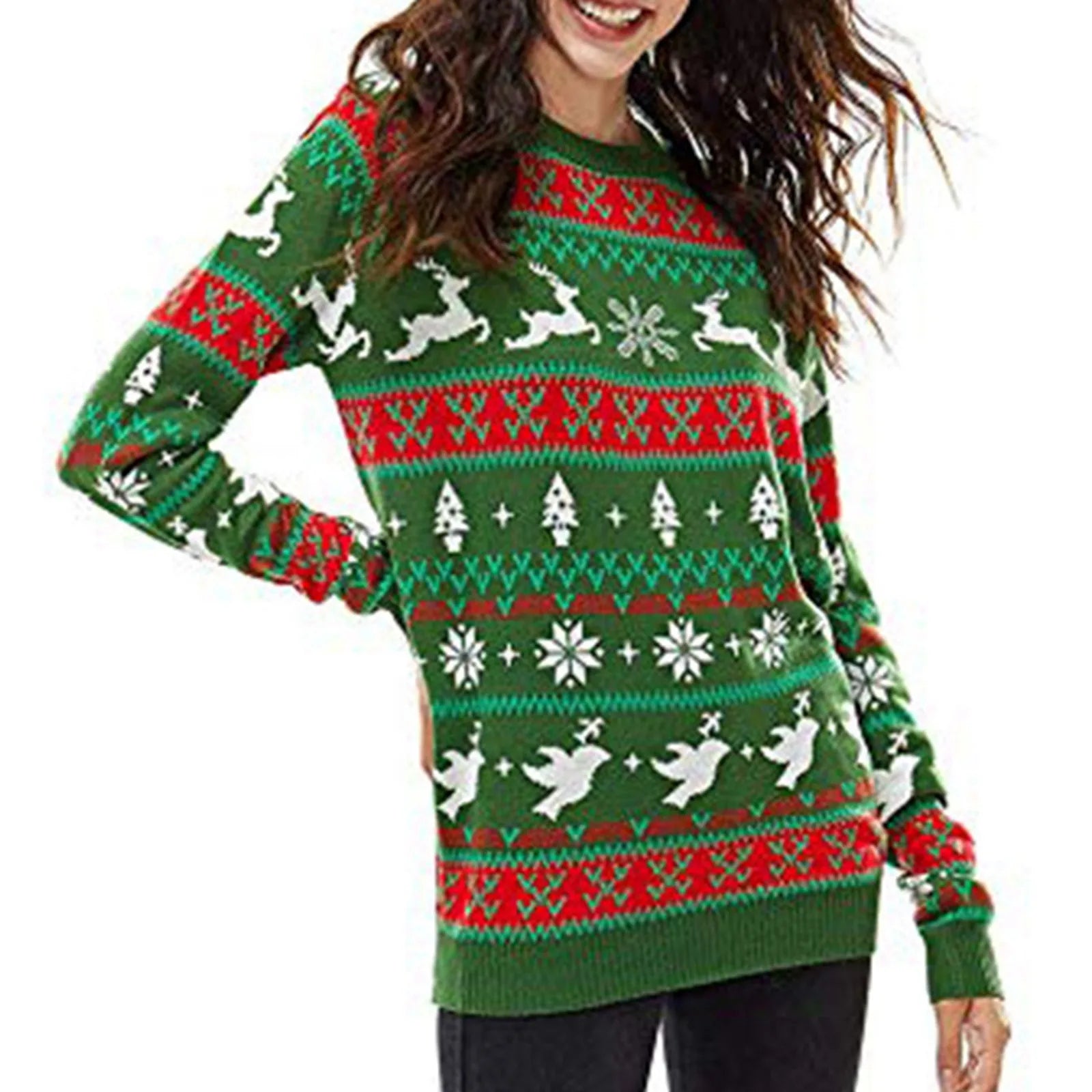 Ladies Christmas Loose Jumper - Home Items Direct
